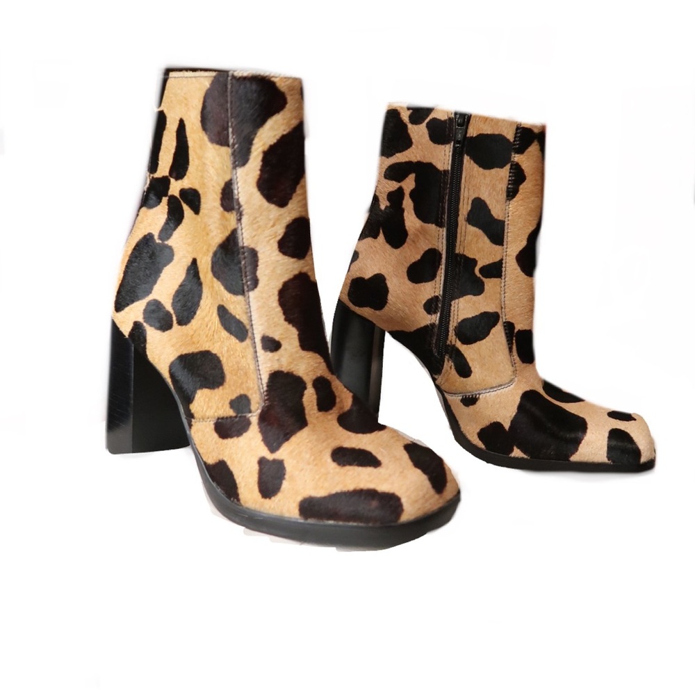 Vintage Animal Print Ankle Boots